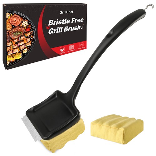 Grill brush bristle free - bristle, with