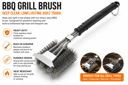 Bbq cleaning brush heavy - cleaning,