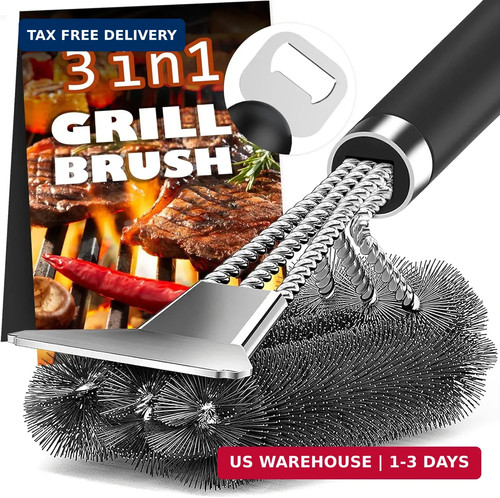 Grill brush and scraper - brush,
