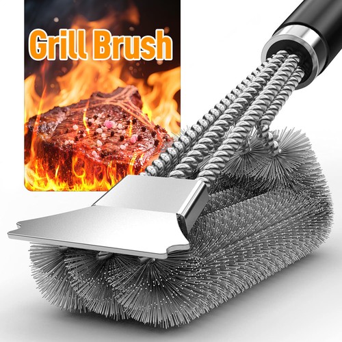 Grill brush and - and, scraper
