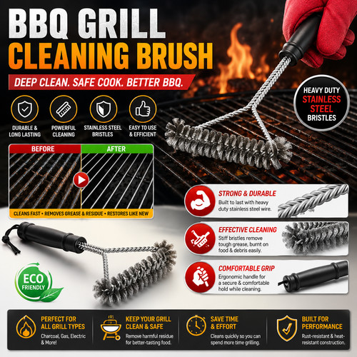 Bbq grill cleaning - bbq, brush