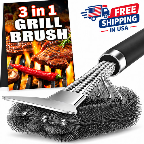 Grill brush and - 3-in-1,