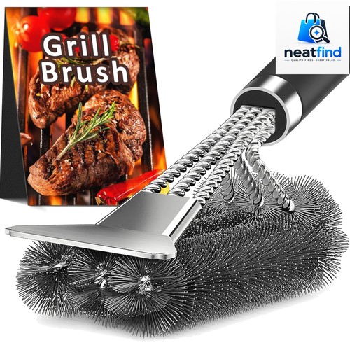 Grill brush with scraper - grill,